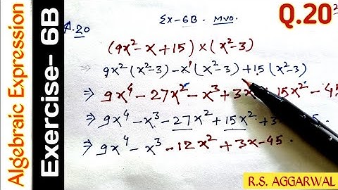 Exercise- 6B | Qus- 20 | Class 8 | Operations On Algebraic Expressions | R S AGGARWAL  #mvo #algebra