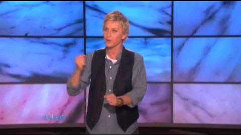 Ellen gives Shout Out to Audience Warm-up Tom Riles