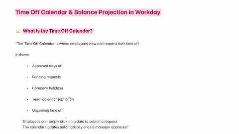 WorkDay - #86 Anusha Journal Time Off Calendar & Balance Projection in Workday #workday#study