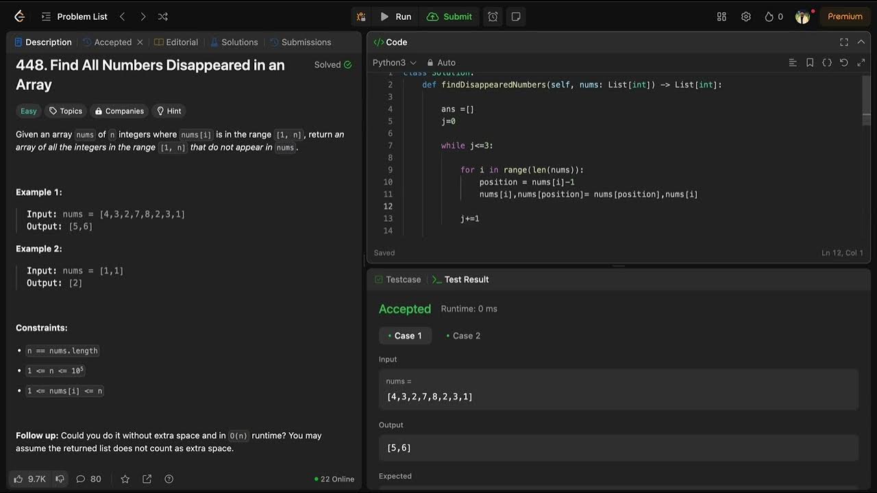 448 Find All Numbers Disappeared in an Array | Follow Up | LEETCODE ...