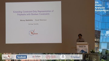 SAS2018 - Extending Constraint-Only Representation of Polyhedra (by Alexey Bakhirkin)