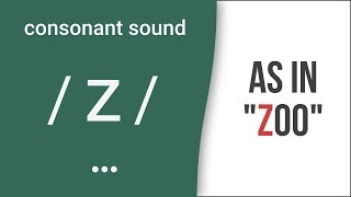 Consonant Sound / z / as in "zoo" - American English Pronunciation