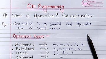 C# - Operators | Arithmetic, Relational, Logical, Equality, Ternary & Incr/decr Operators