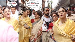 See How Kajol Turns Gundi To Safeguard Respect Revathi Mam As They Walk Past Crowd For Ganpati Dar