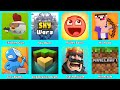 Exploration Craft,Clash Royale,Minecraft,Tiny Battle,Mr Noob,Sky Wars,Roller Ball 5,Chicken Gun