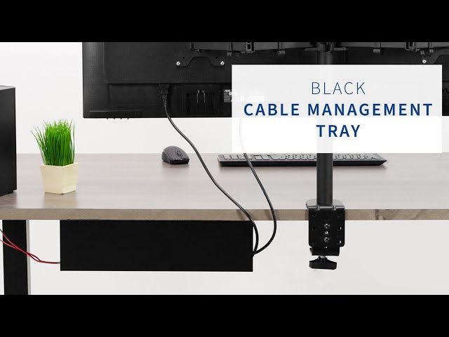 VIVO DESK-AC06-1CW - Bandeja de gestión de cables para debajo del  escritorio, soporte para regleta de alimentación, organizador de cables,  domador de