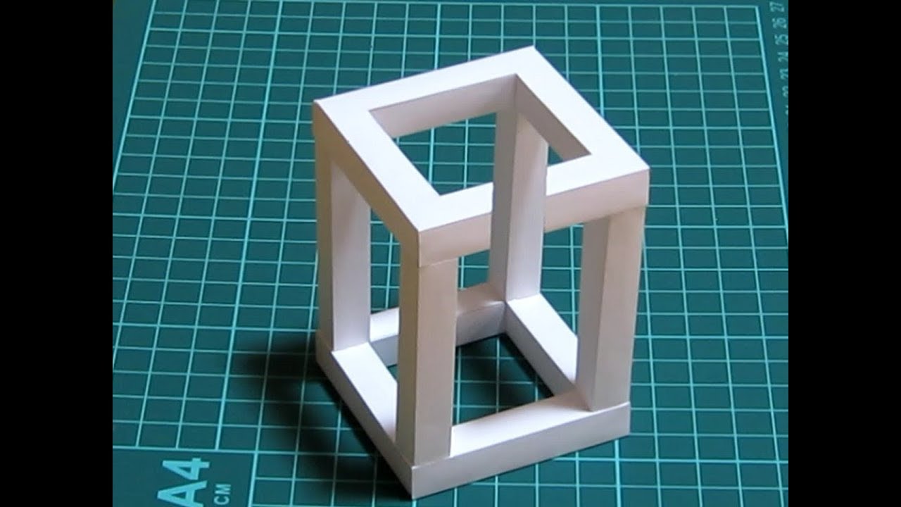 不可能立体の作り方 錯視を利用 How To Make An Impossible Cube Youtube