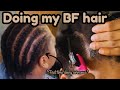 Doing my BF cornrows ….*First time💇🏽‍♀️* !! 