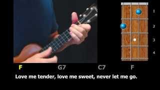 Video thumbnail of "Love Me Tender - Ukulele Strum-Along with Chords and Lyrics"