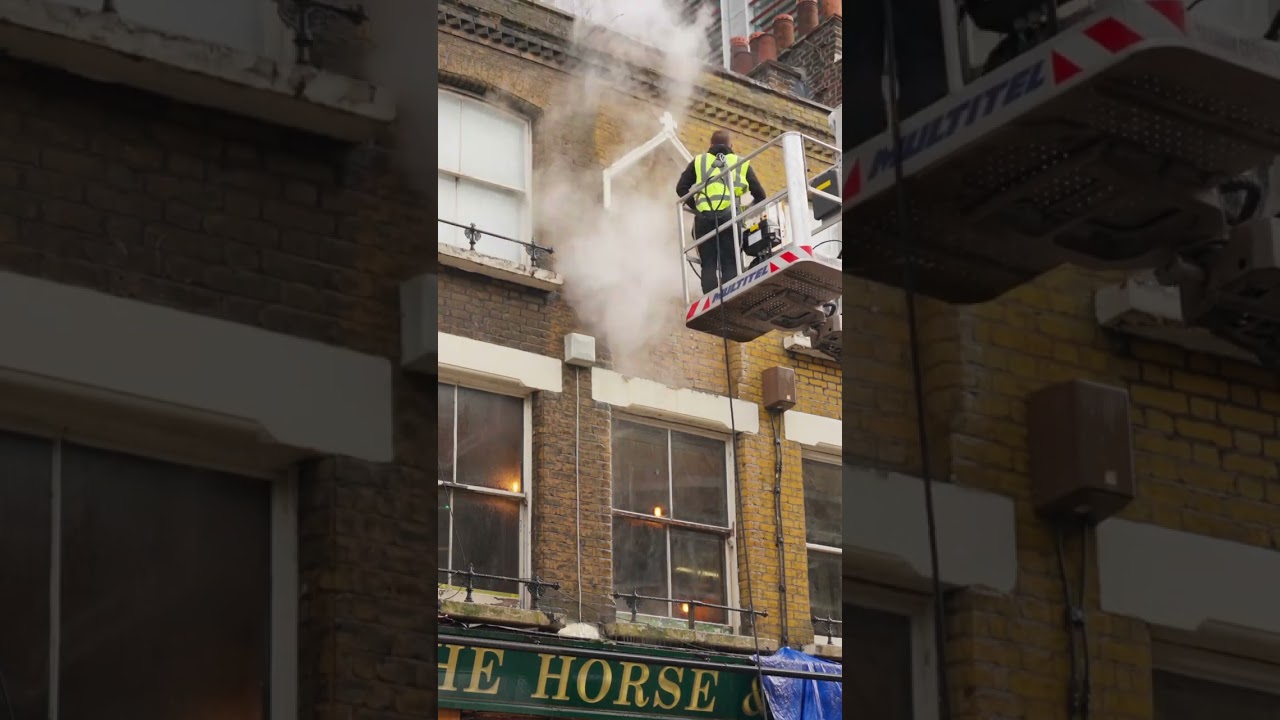 Does the pub look better? Doff steam system used to clean an old pub in Shoreditch, London