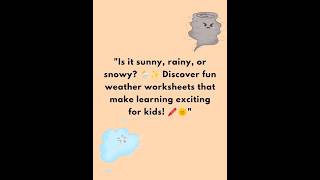 Weather worksheets for kids #shorts #shortsfeed