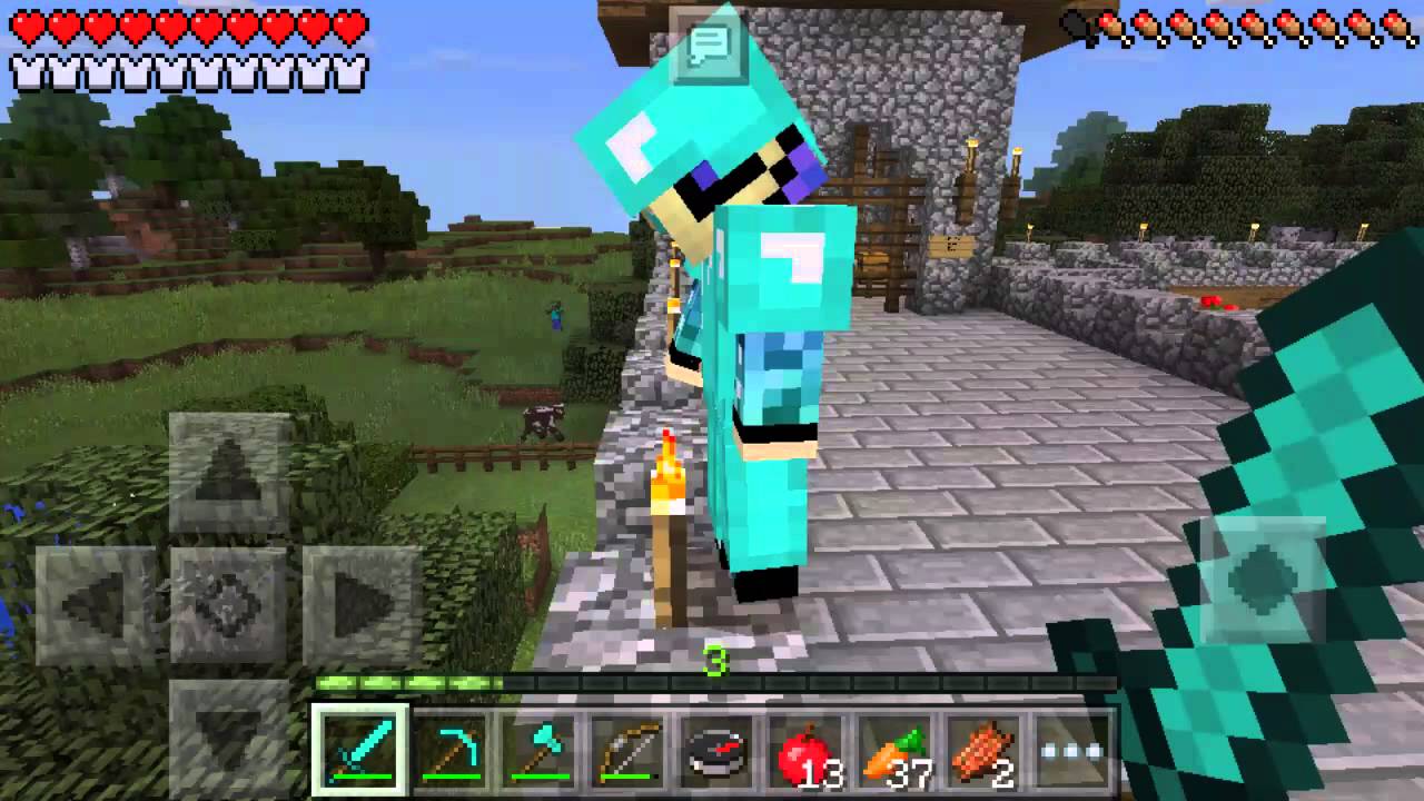 Minecraft pe os defensores do castelo #1 primeiro dia de defensor - YouTube