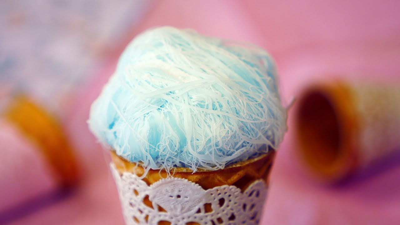 DIY Dragon’s Beard Candy アイスに見立てた龍髭糖 ロンソートン Edible Blue Hair Ice Cream Cones | MosoGourmet 妄想グルメ