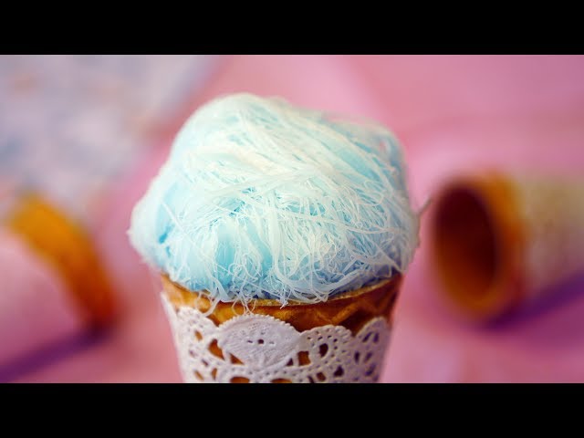 Edible Blue Hair Ice Cream Cones アイスに見立てた龍髭糖 ロンソートン DIY Dragon’s Beard Candy