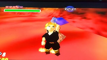 Zelda OOT Cheat Code swimming fish + rain + door in fire temple