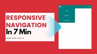 Responsive Navigation Bar in 7 min | HTML | CSS| JS #ResponsiveNavBar