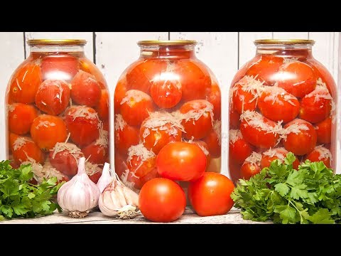 ПОМИДОРЫ "В СНЕГУ" с чесноком, вкусная заготовка на зиму!