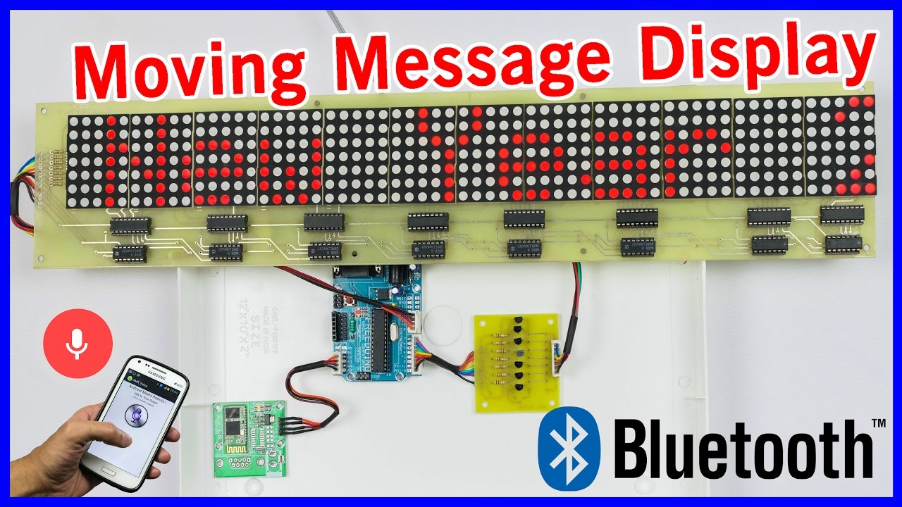 DIY How to Make a Bluetooth Based Moving Message Display Using Arduino