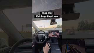 Tesla Fsd Taking The Exit From The Fast Lane tesla fsd teslafsd