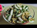 Вкусный салат с огурцом и зеленым горошком