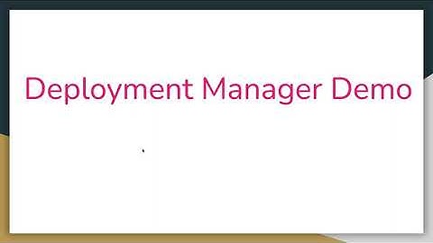 Google Cloud Deployment Manager Demo