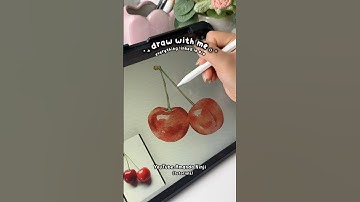 Draw Watercolor Cherries in Procreate | Digital Painting Process #digitalpainting #speedpaint