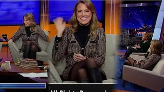 Erin Perrine wearing a short business suit with black pantyhose and boots.  Gutfeld! - 12_09_ 24