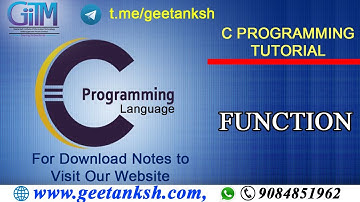 Function | C Language in Hindi | O Level  | A Level Part- 1
