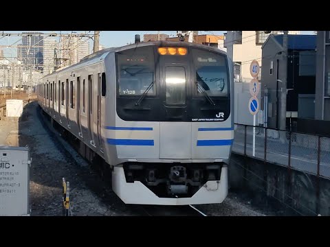 1月26日新川崎駅 E217系 横クラY-129編成+横クラY-27編成 入線