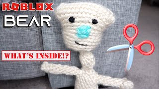 Cutting Open Roblox Bear in Real Life at My PB and J! What's Inside Roblox Bear?