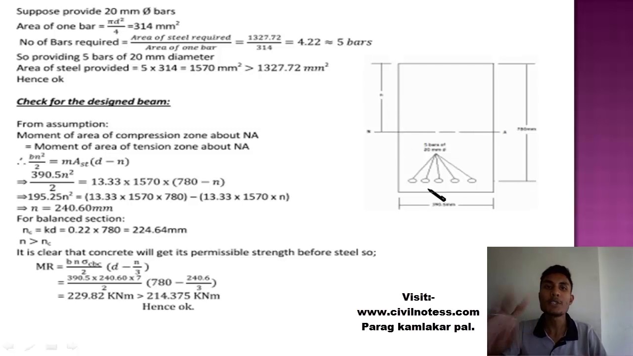 design-of-reinforced-concrete-beam-by-working-stress-method-in-hindi