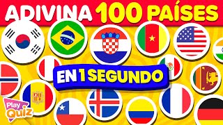 Adivina 100 Banderas en 1 Segundo ⏰ | Play Quiz de Países  Adivina el país