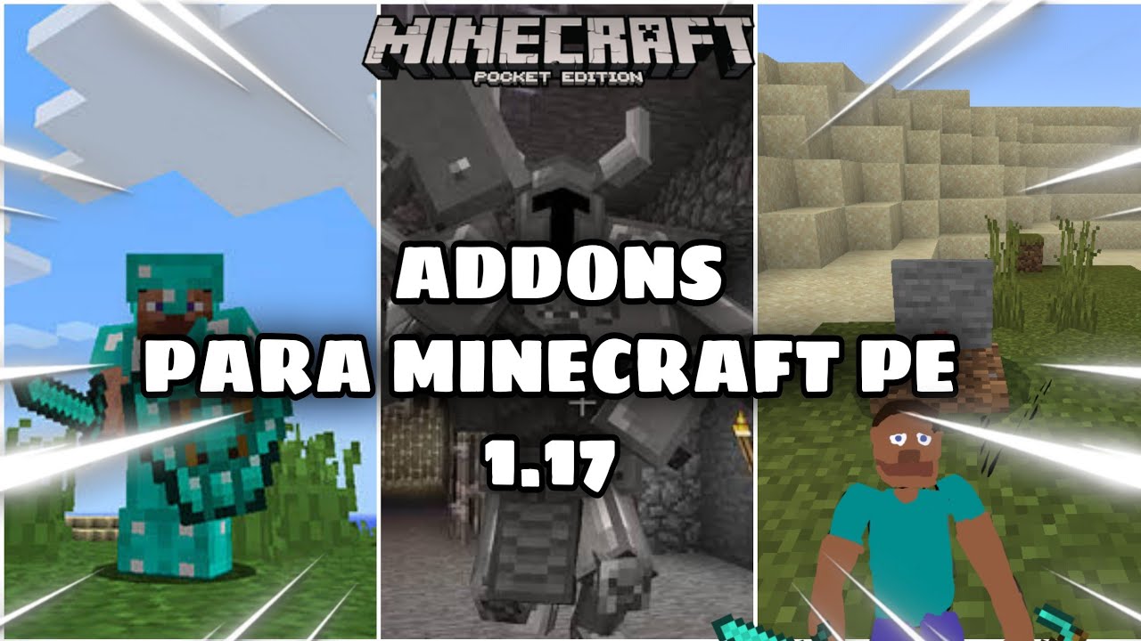 TOP MEJORES ADDONS SURVIVAL para Minecraft PE (Bedrock) 1.17. - YouTube