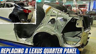 Replacing A Lexus #QuarterPanel  #autobody #lexus #collision #bodywork #bodyshop #bluecollar
