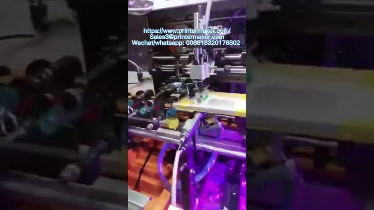 HDPE bottles automatic UV screen printing machine model S-101M