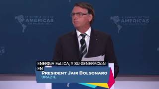 President Jair Bolsonaro of Brazil at the Ninth Summit of the Americas.