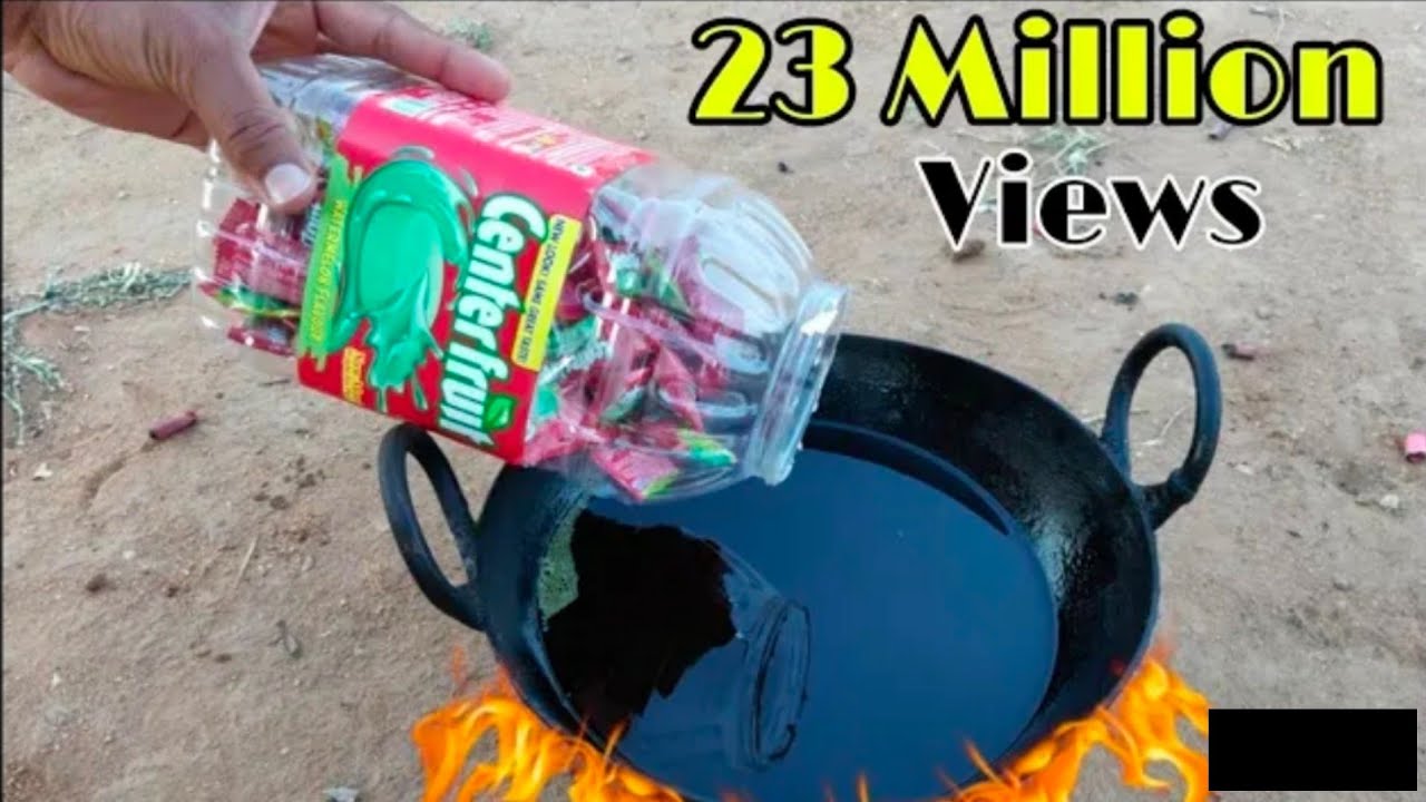 Boiling Center Fresh Chewing Gum In Hot Oil Experiment || Chewing Gum Vs Hot Oil Experiment ||