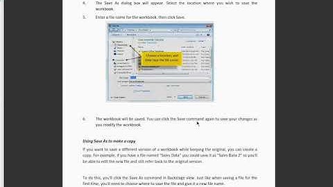 Video 5 How to save and share Excel Workbook window