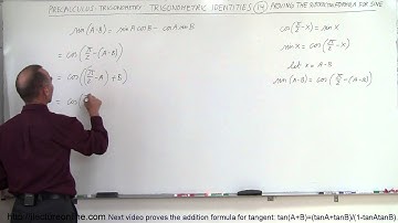PreCalculus - Trigonometry: Trig Identities (14 of 57) Proof of Subtraction Formula (Sine)