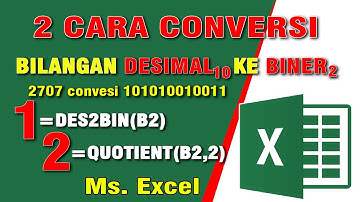 2 Cara Conversi Bilangan Desimal ke Biner di Ms  Excel