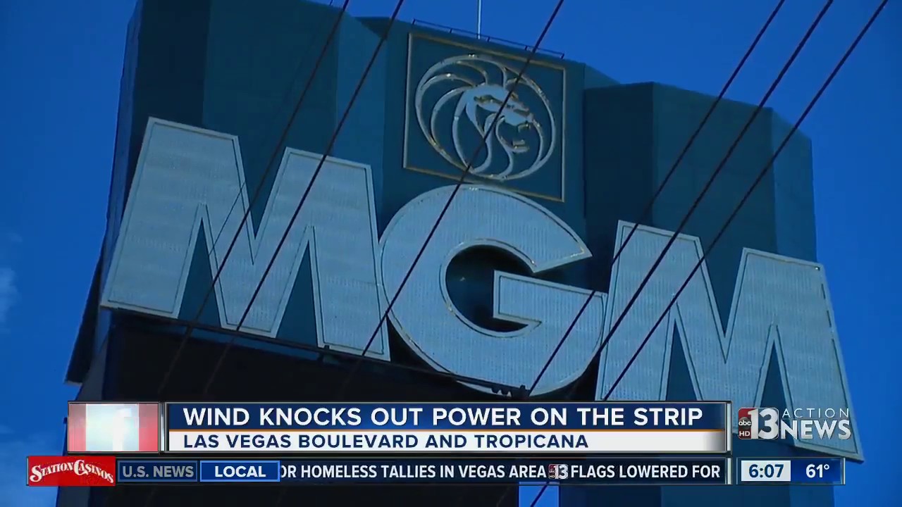 Mgm Resorts Says Power Outage Wind Related Youtube