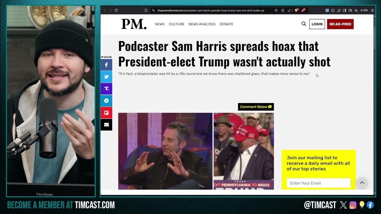 Sam Harris’ Brain IS FRIED Pushes HOAX About Trump Assassination, Elon Musk Calls Him MENTALLY ILL