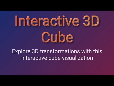 3D Rotating Cube with HTML CSS JavaScript Interactive 3D Animation