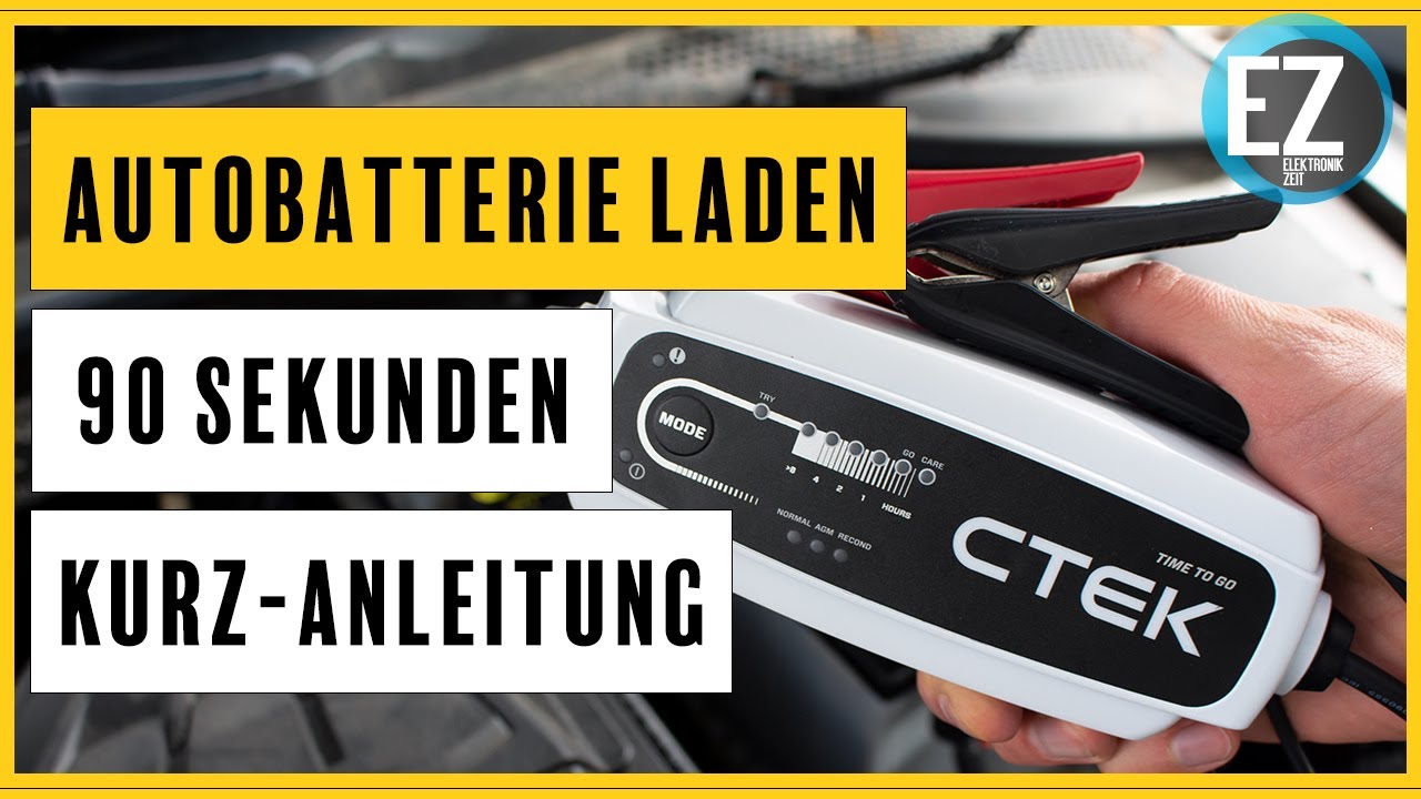 Autobatterie laden - Kurz-Anleitung in 90 Sekunden - Wie lade ich