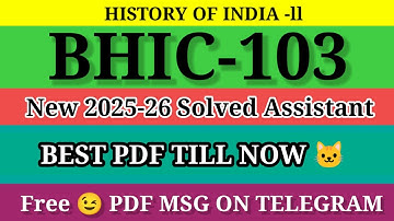 BHIC 103 SOLVED ASSIGNMENT 2025-26 in English ll bhic 103 solved assignment 2026 ll  ignou bhic103