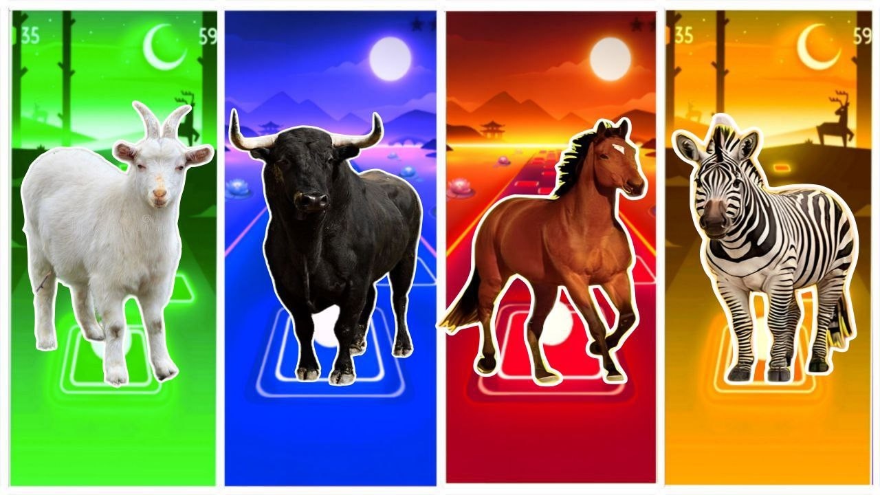 Tiles Animals😘GOAT🆚BULL🆚 HORSE 🆚ZEBRA 🎼Coffin