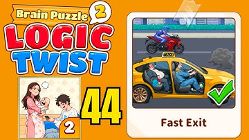Brain puzzle 2 logic twist level 44 solution walkthrough ( fast exit ) 