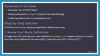 Troubleshooting the Cannot post /login Error in Express.js