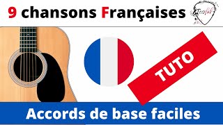 Video thumbnail of "9 chansons françaises faciles à jouer [Tuto guitare débutant Terafab]"