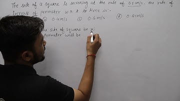 The side of a square is increasing at the rate of 0.2 cm/s. The rate of increase of perimeter w.r.t
